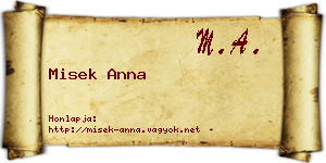 Misek Anna névjegykártya